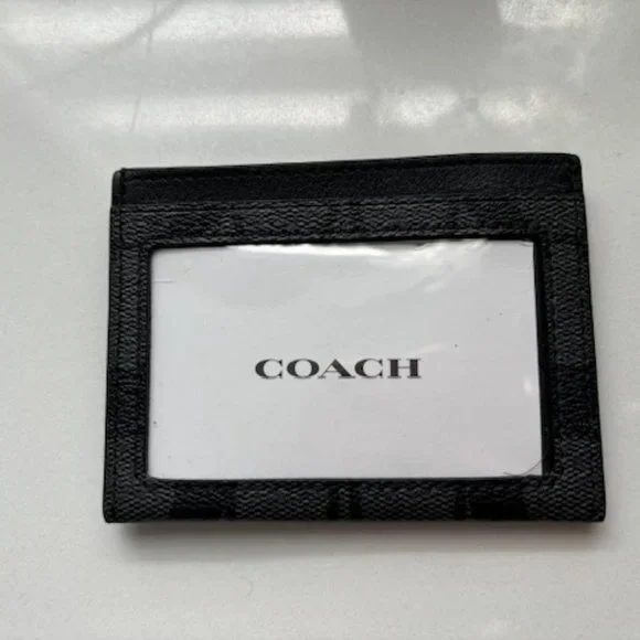 Coach Slim Id Card Case In Signature Canvas - Picture 2 of 3